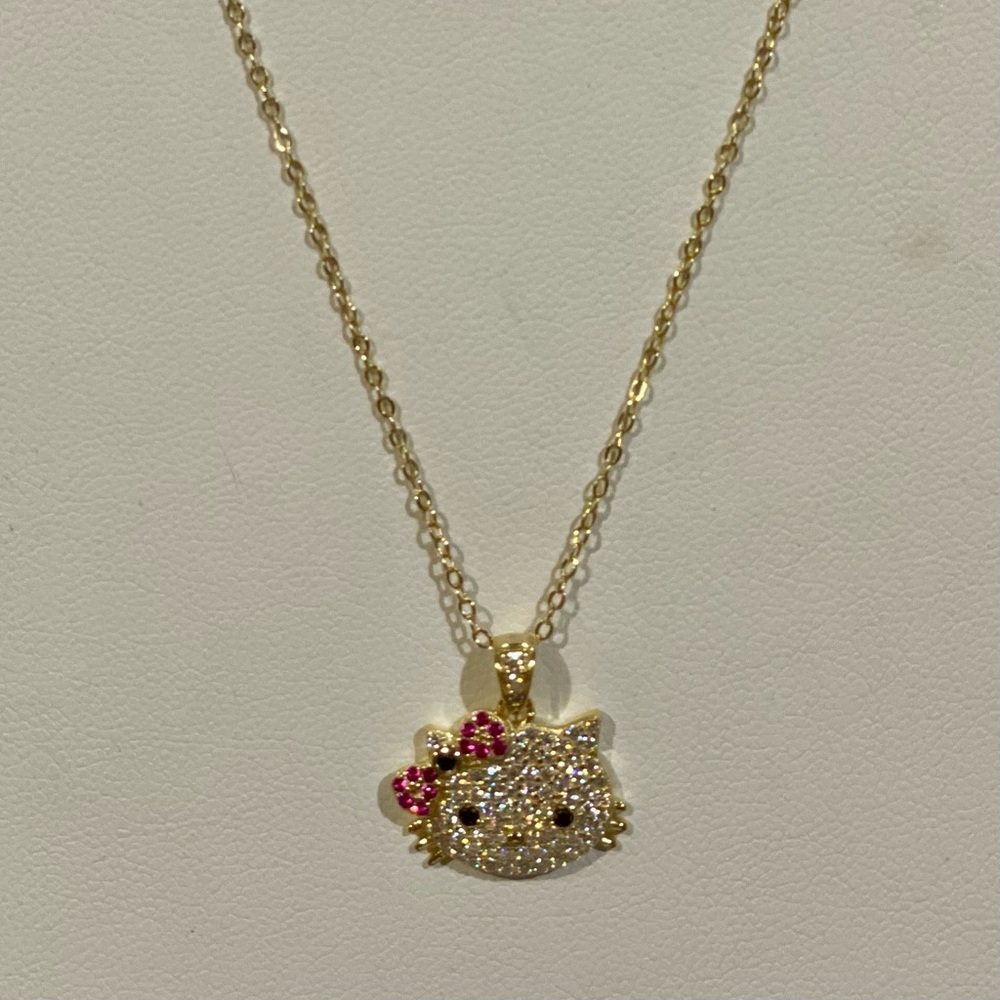Hello Kitty Moissanite diamond necklace